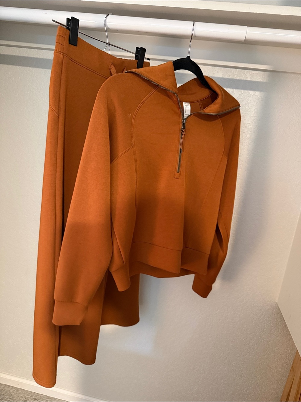 SPANX AirEssentials Half-Zip and Pants in Burnt Orange - Matching Set